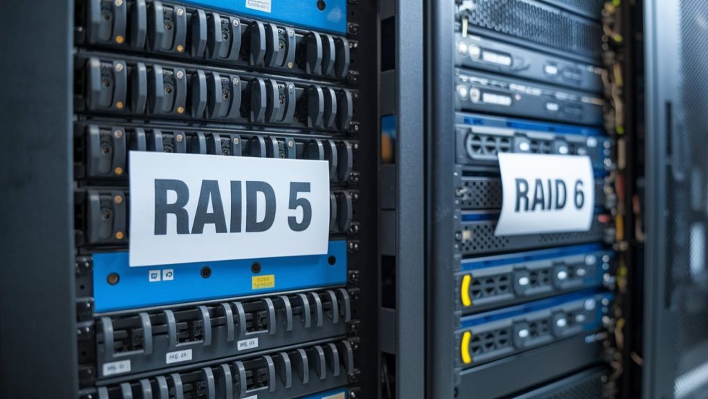 What is the difference between RAID 5 and RAID 6?