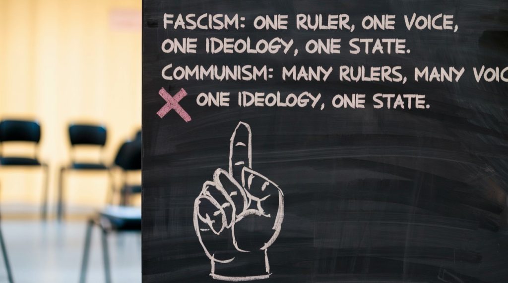 What is the difference between fascism and communism?